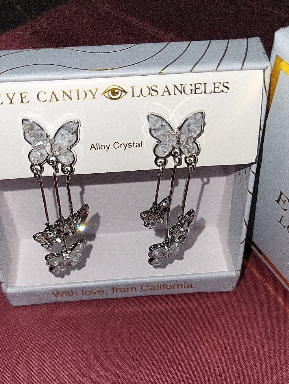 Silver Butterfly Dangle Earrings